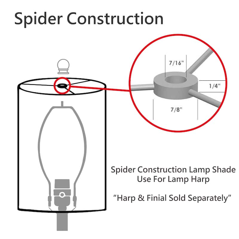 Aspen Creative Drum (Cylinder) Shaped Spider Construction Lamp Shade in